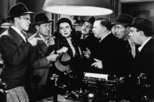 Rosalind Russell plays reporter Hildy Johnson in the 1940 film 'His Girl Friday.' Souce: Wikimedia Commons